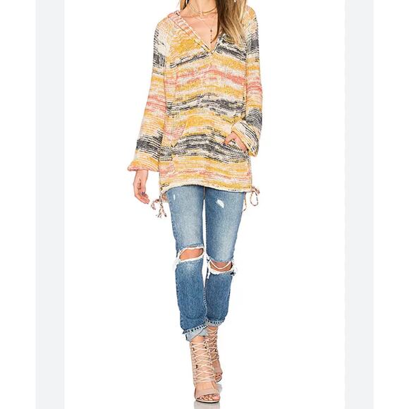 Free People Revolve Snowcone Hoodie in Blue Combo Women's Large - Picture 1 of 12